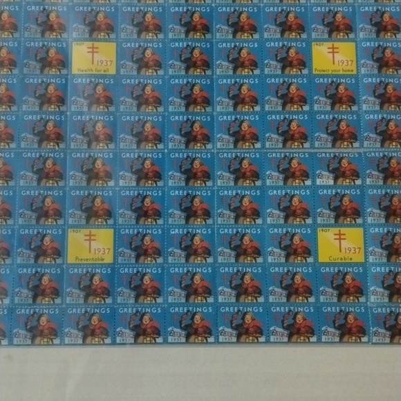 1937 page of framed stamps - Picture 3 of 4